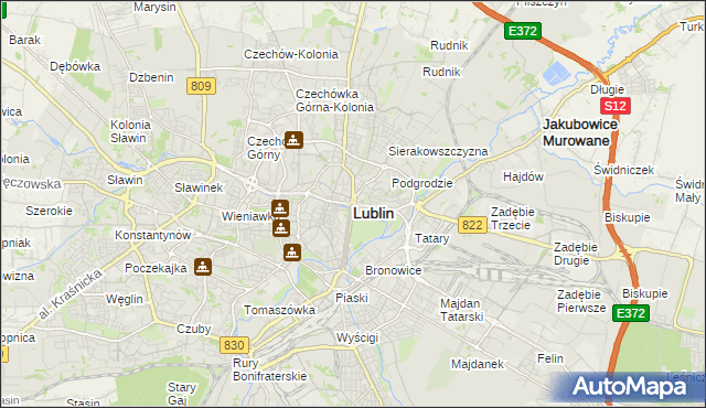 mapa Lublina, Lublin na mapie Targeo