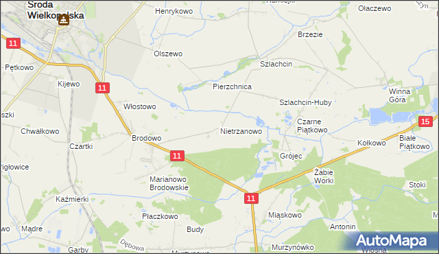 mapa Nietrzanowo, Nietrzanowo na mapie Targeo