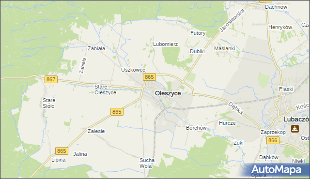 mapa Oleszyce, Oleszyce na mapie Targeo