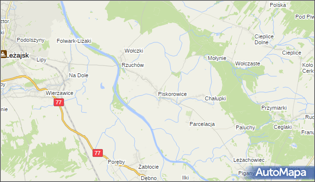 mapa Piskorowice, Piskorowice na mapie Targeo