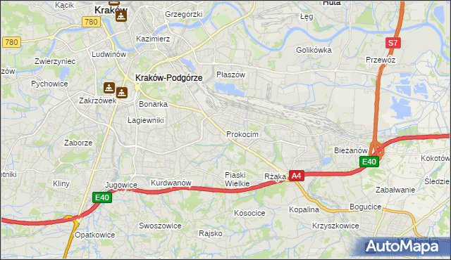 mapa Prokocim, Prokocim na mapie Targeo