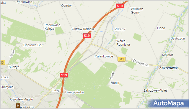 mapa Pułankowice, Pułankowice na mapie Targeo