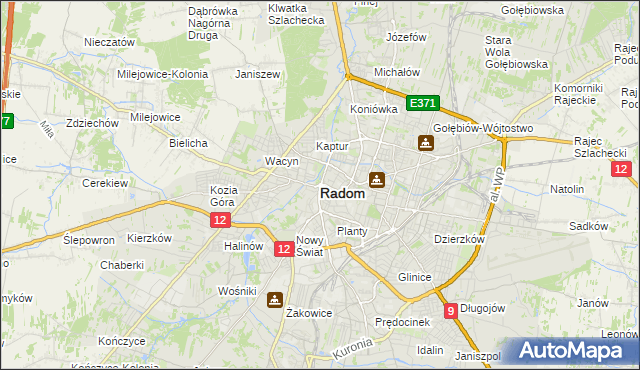 mapa Radomia, Radom na mapie Targeo