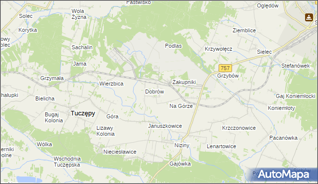 mapa Rzędów gmina Tuczępy, Rzędów gmina Tuczępy na mapie Targeo