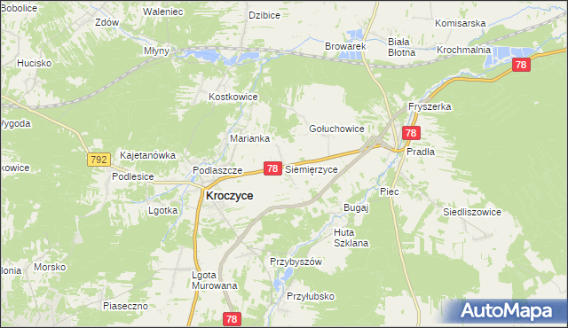 mapa Siemięrzyce, Siemięrzyce na mapie Targeo