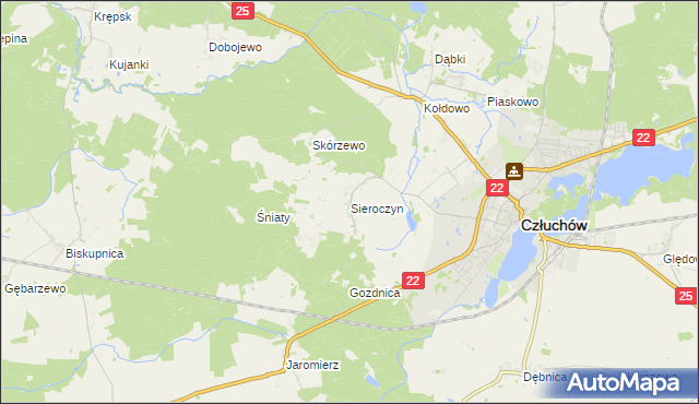 mapa Sieroczyn, Sieroczyn na mapie Targeo