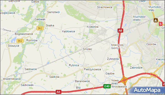 mapa Smolec, Smolec na mapie Targeo