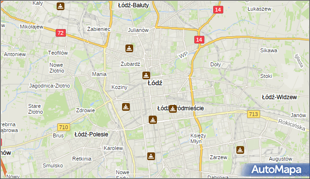 mapa Śródmieście gmina Łódź, Śródmieście gmina Łódź na mapie Targeo