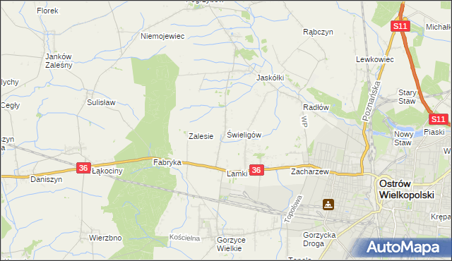 mapa Świeligów, Świeligów na mapie Targeo
