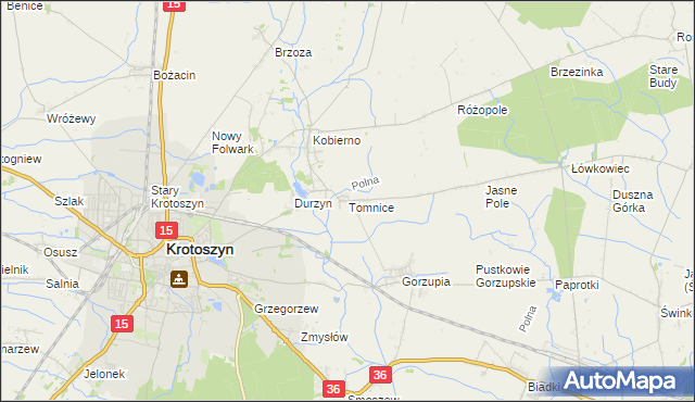 mapa Tomnice, Tomnice na mapie Targeo