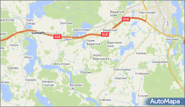 mapa Wólka Bagnowska, Wólka Bagnowska na mapie Targeo