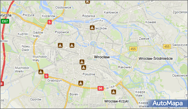 mapa Wrocławia, Wrocław na mapie Targeo