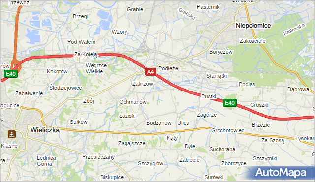 mapa Zakrzowiec, Zakrzowiec na mapie Targeo