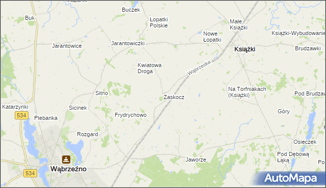 mapa Zaskocz, Zaskocz na mapie Targeo