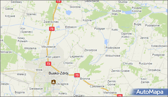 mapa Zbrodzice, Zbrodzice na mapie Targeo