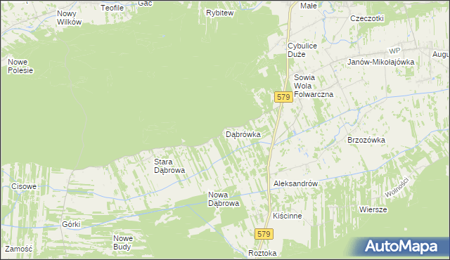 mapa Dąbrówka gmina Czosnów, Dąbrówka gmina Czosnów na mapie Targeo