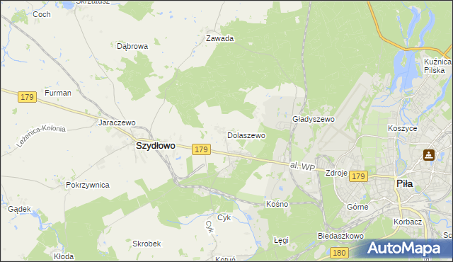 mapa Dolaszewo, Dolaszewo na mapie Targeo