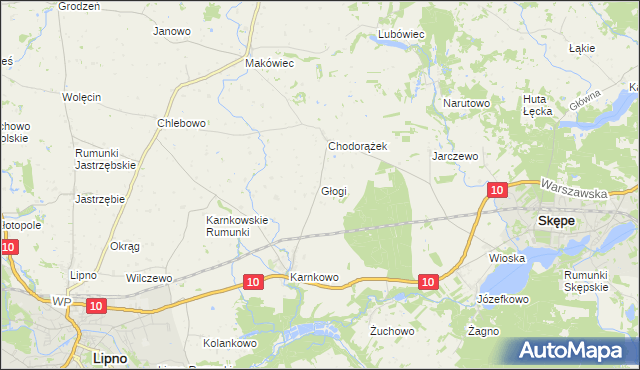 mapa Głogi, Głogi na mapie Targeo