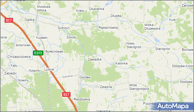 mapa Grzebowilk gmina Pilawa, Grzebowilk gmina Pilawa na mapie Targeo