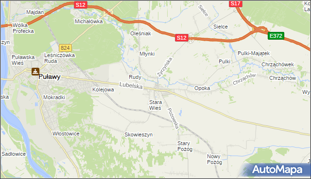 mapa Końskowola, Końskowola na mapie Targeo