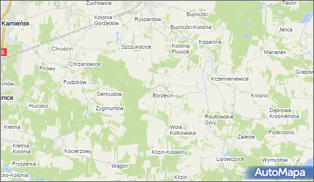 mapa Kotków gmina Gorzkowice, Kotków gmina Gorzkowice na mapie Targeo