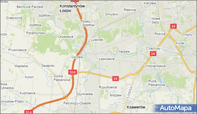 mapa Łaskowice, Łaskowice na mapie Targeo