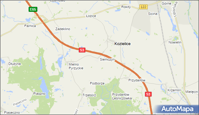 mapa Siemczyn, Siemczyn na mapie Targeo