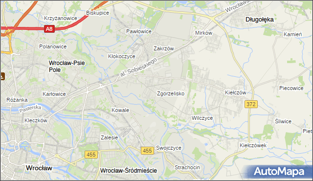 mapa Zgorzelisko, Zgorzelisko na mapie Targeo