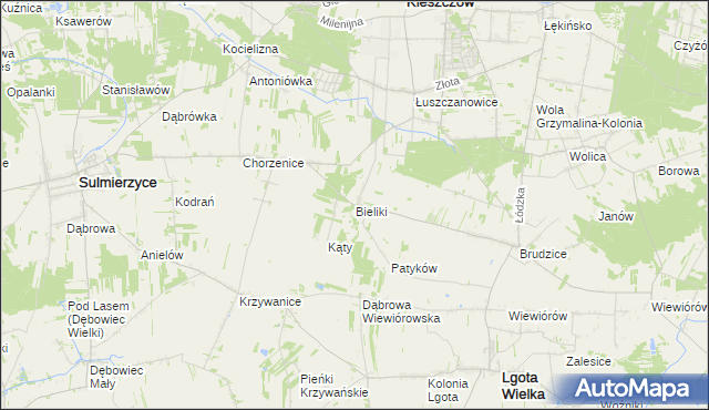 mapa Bieliki, Bieliki na mapie Targeo
