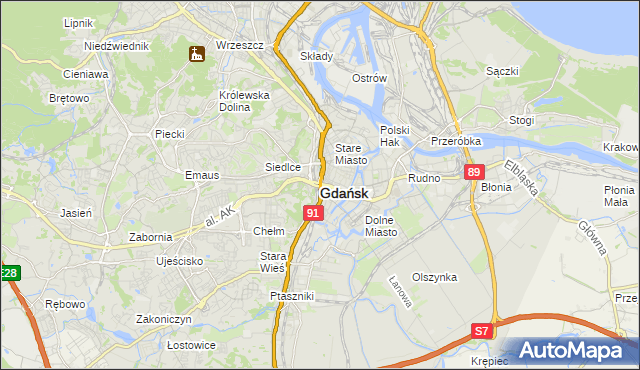 mapa Gdańska, Gdańsk na mapie Targeo