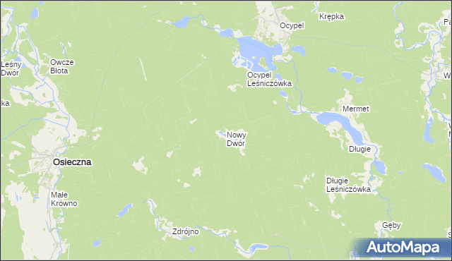 mapa Nowy Dwór gmina Osieczna, Nowy Dwór gmina Osieczna na mapie Targeo