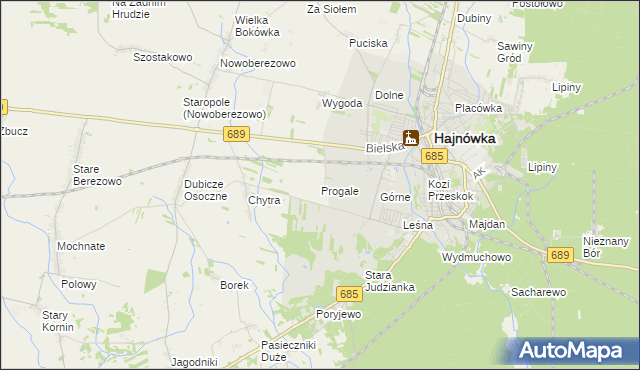 mapa Progale, Progale na mapie Targeo