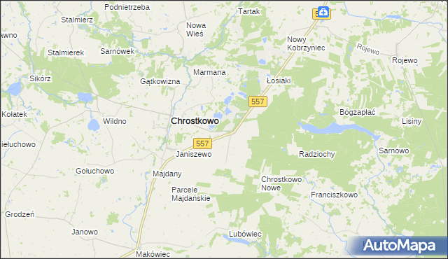 mapa Adamowo gmina Chrostkowo, Adamowo gmina Chrostkowo na mapie Targeo