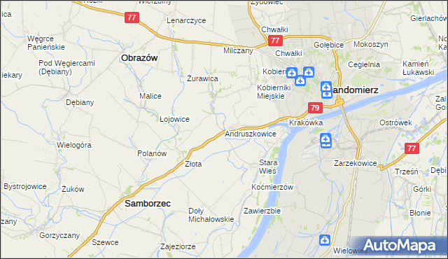 mapa Andruszkowice, Andruszkowice na mapie Targeo