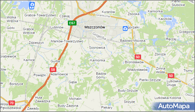 mapa Badowo-Dańki, Badowo-Dańki na mapie Targeo