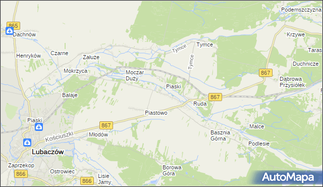 mapa Basznia Dolna, Basznia Dolna na mapie Targeo