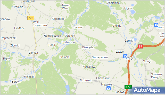 mapa Bizorędki, Bizorędki na mapie Targeo