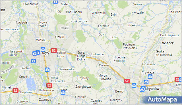 mapa Bulowice, Bulowice na mapie Targeo
