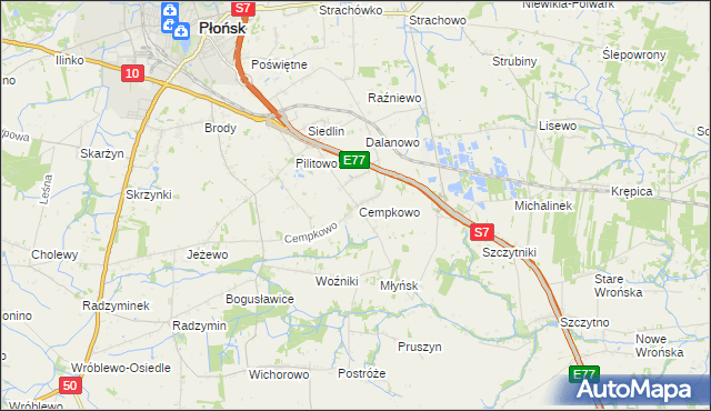 mapa Cempkowo, Cempkowo na mapie Targeo