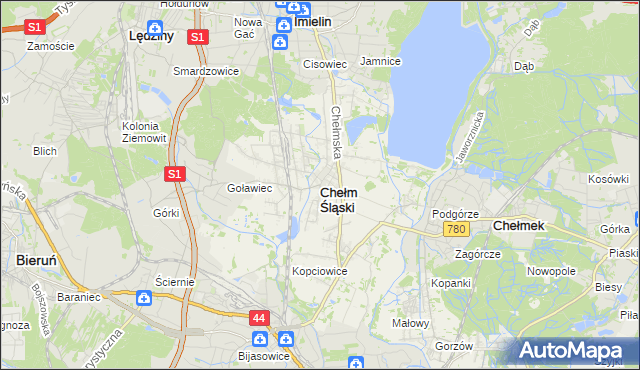 mapa Chełm Śląski, Chełm Śląski na mapie Targeo