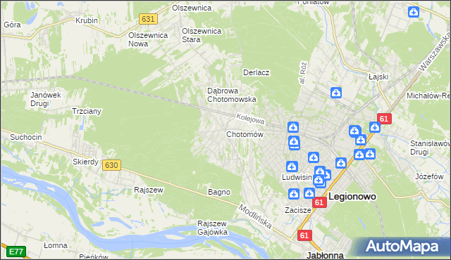 mapa Chotomów, Chotomów na mapie Targeo