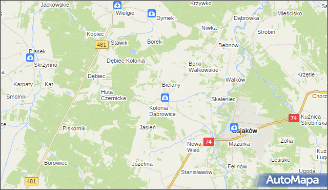 mapa Czernice gmina Osjaków, Czernice gmina Osjaków na mapie Targeo