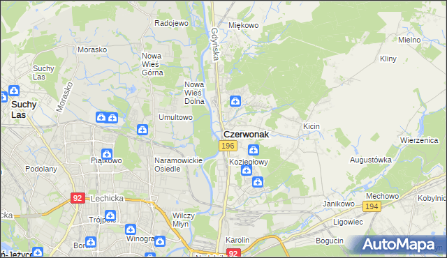 mapa Czerwonak, Czerwonak na mapie Targeo