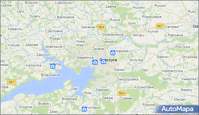 mapa Dobczyce, Dobczyce na mapie Targeo