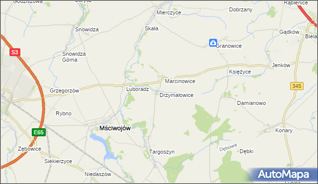 mapa Drzymałowice, Drzymałowice na mapie Targeo