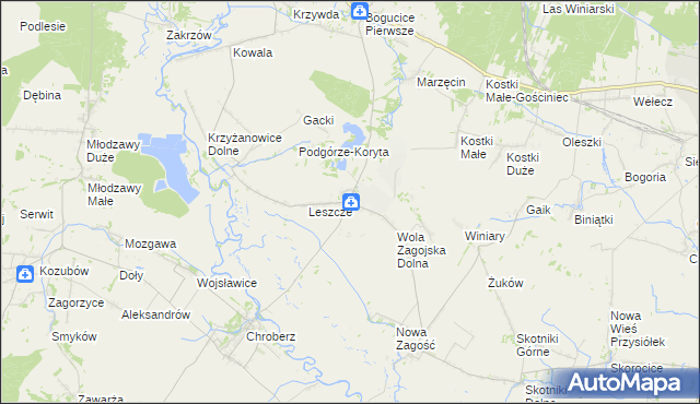 mapa Gacki-Osiedle, Gacki-Osiedle na mapie Targeo