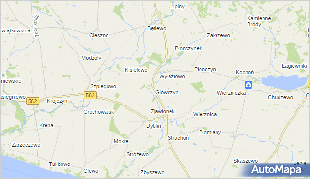 mapa Główczyn gmina Dobrzyń nad Wisłą, Główczyn gmina Dobrzyń nad Wisłą na mapie Targeo