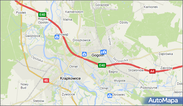mapa Gogolin powiat krapkowicki, Gogolin powiat krapkowicki na mapie Targeo