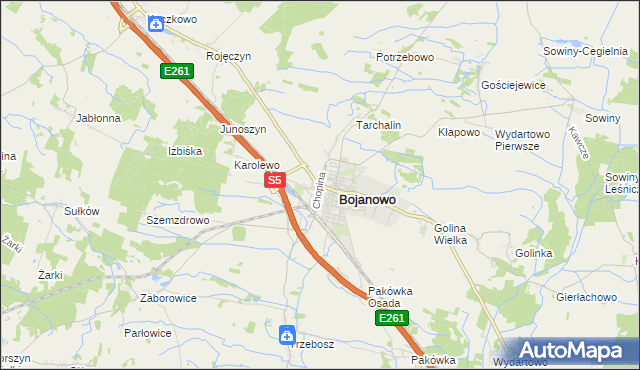 mapa Gołaszyn gmina Bojanowo, Gołaszyn gmina Bojanowo na mapie Targeo