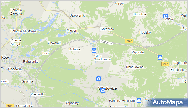 mapa Góra Włodowska, Góra Włodowska na mapie Targeo